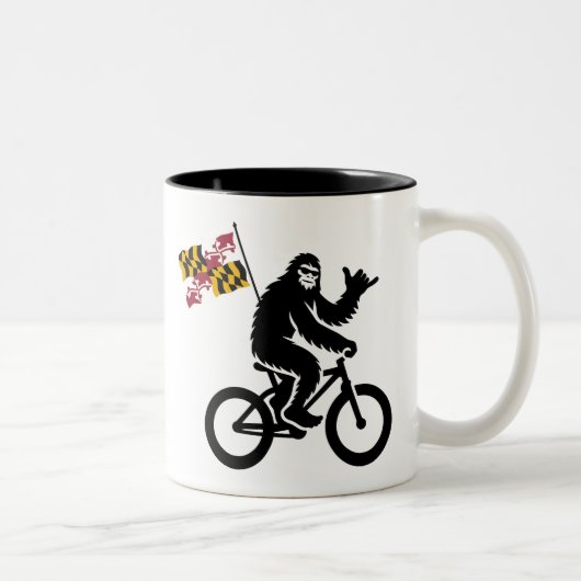 Bigfoot Cycling Maryland Flag Zweifarbige Tasse (Rechts)