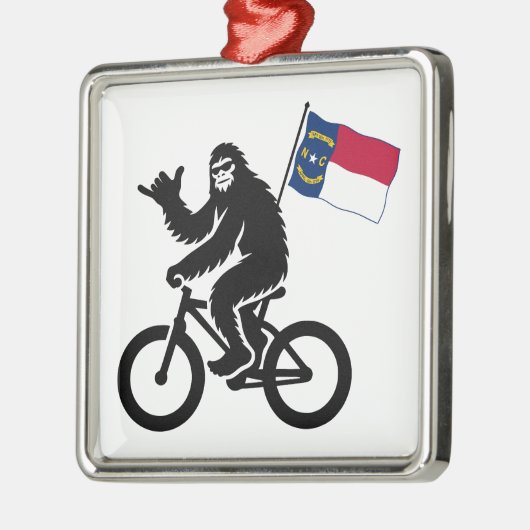 Bigfoot Cycling North Carolina Flag Ornament Aus Metall (Links)
