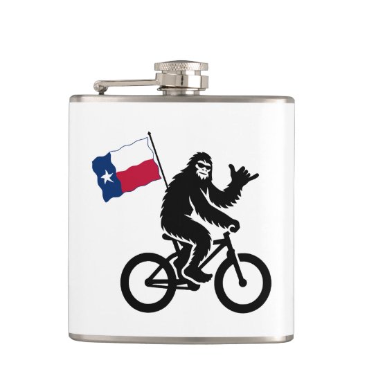 Bigfoot Cycling Texas Flag Flachmann (Vorderseite)