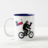 Bigfoot Cycling Texas Flag Zweifarbige Tasse (Links)