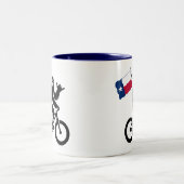 Bigfoot Cycling Texas Flag Zweifarbige Tasse (Mittel)