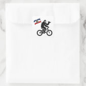 Bigfoot Cycling Utah Flag Quadratischer Aufkleber (Tasche)