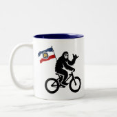 Bigfoot Cycling Utah Flag Zweifarbige Tasse (Links)