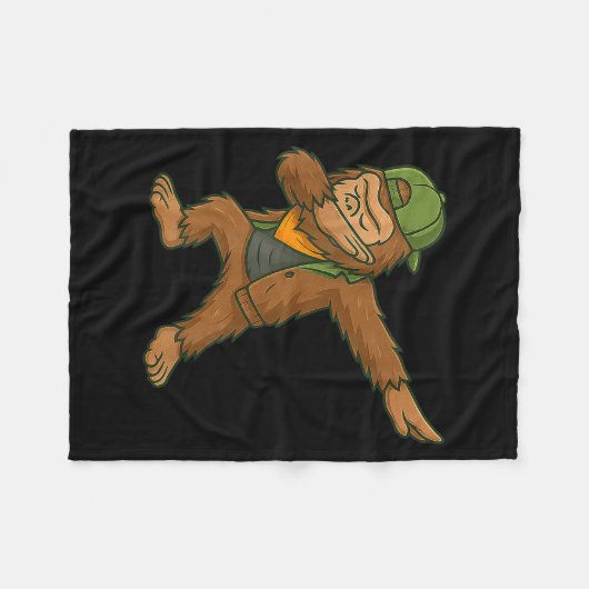 Bigfoot Dab Sasquatch Streetwear Funny Men Women K Fleecedecke (Vorderseite (Horizontal))