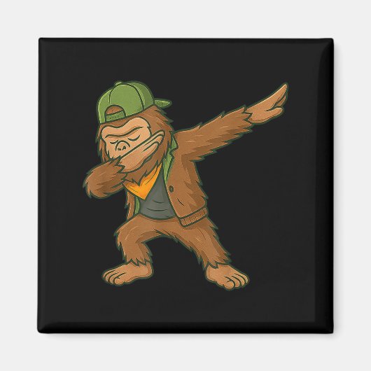 Bigfoot Dab Sasquatch Streetwear Funny Men Women K Magnet (Vorne)