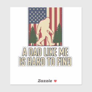 Bigfoot Dad Vintage American Flag Shirt Design_1 Aufkleber
