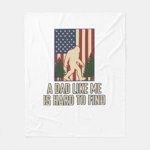Bigfoot Dad Vintage American Flag Shirt Design_1 Fleecedecke