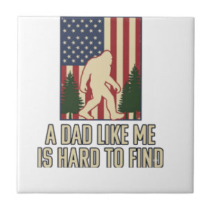 Bigfoot Dad Vintage American Flag Shirt Design_1 Fliese
