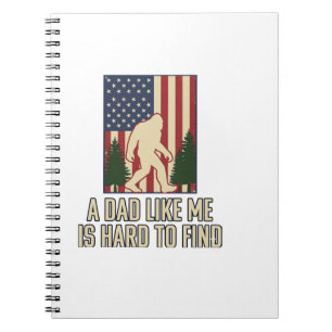 Bigfoot Dad Vintage American Flag Shirt Design_1 Notizblock