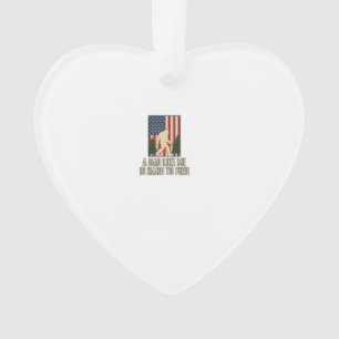 Bigfoot Dad Vintage American Flag Shirt Design_1 Ornament
