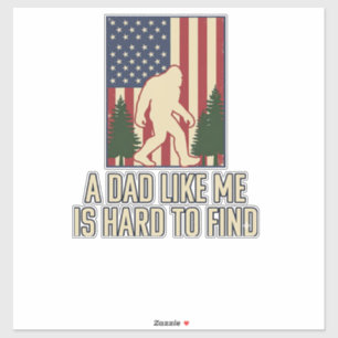 Bigfoot Dad Vintage Amerikanische Flagge Shirt Des Aufkleber