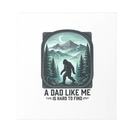 Bigfoot Dad Vintage Engraving Funny Father Shirt D Notizblock (Vorderseite)