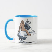 Bigfoot, der ein Einhorn reitet Tasse (Links)