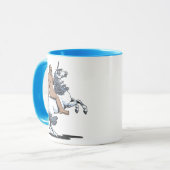 Bigfoot, der ein Einhorn reitet Tasse (Vorderseite Links)