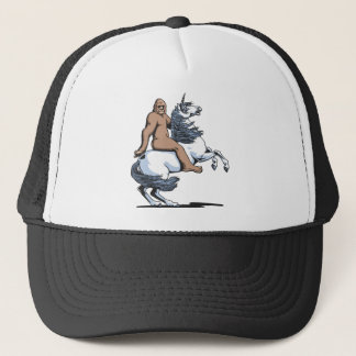 Bigfoot, der ein Einhorn reitet Truckerkappe