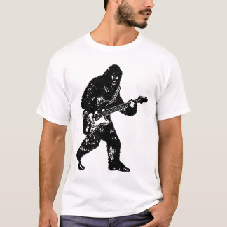 Bigfoot, der Gitarren-E-Gitarre Sasquatch V spielt T-Shirt