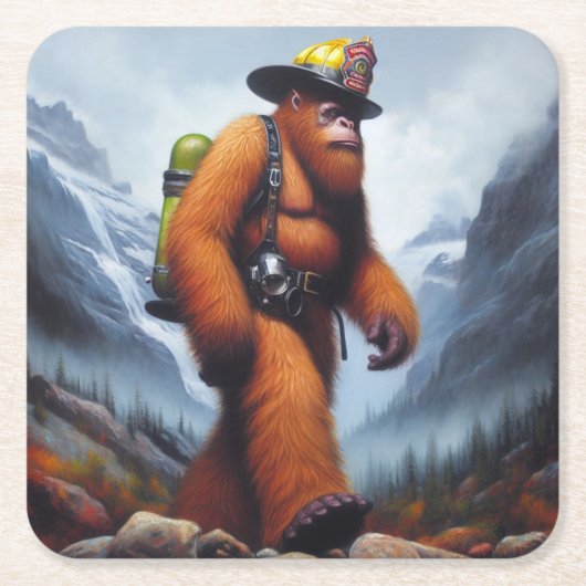 Bigfoot der Hot Shot Fireman Rechteckiger Pappuntersetzer (Vorderseite)