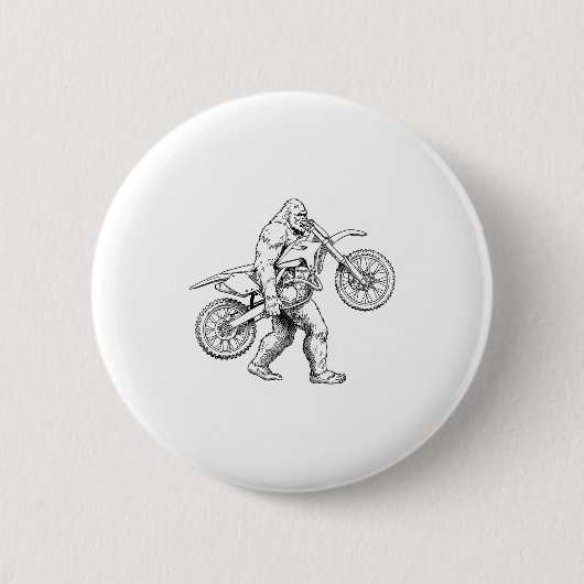 Bigfoot Dirt Bike Sasquatch Biker Button (Vorderseite)