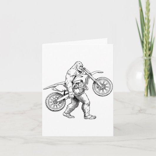 Bigfoot Dirt Bike Sasquatch Biker Karte (Vorderseite)