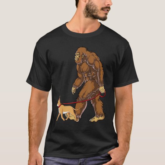 Bigfoot Dog Walk Chihuahua Funny Sasquatch Lovers T-Shirt (Vorderseite)