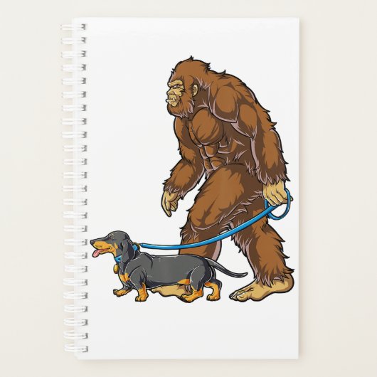 Bigfoot Dog Walk Dachshund T  Sasquatch Kids Men W Planer (Vorderseite)