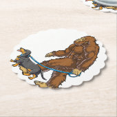 Bigfoot Dog Walk Dachshund T Sasquatch Kids Men W Untersetzer (angewinkelt)