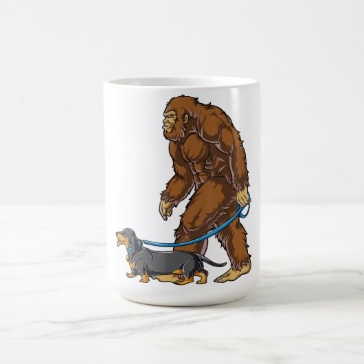 Bigfoot Dog Walk Dackel T Sasquatch Kinder Männer Verwandlungstasse (Zentrum)