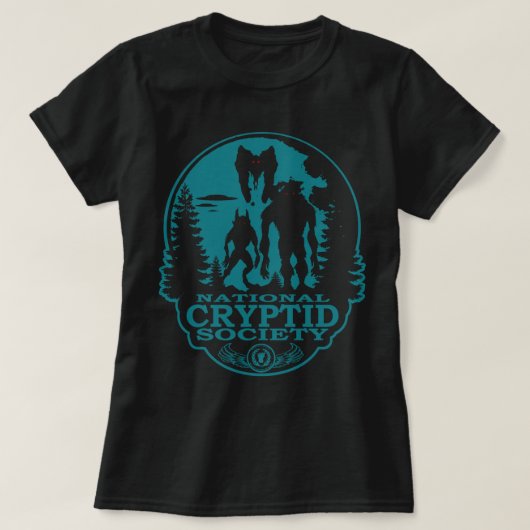 Bigfoot Dogman Mothman UFO National Cryptid Societ T-Shirt (Design vorne)