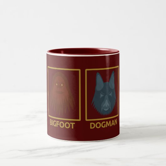 Bigfoot & Dogman Mug Zweifarbige Tasse (Mittel)