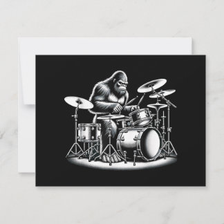 Bigfoot Drummer Sasquatch Playing Drums Musician B