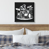 Bigfoot Drummer Sasquatch Playing Drums Musician B Leinwanddruck (Insitu (Schlafzimmer))