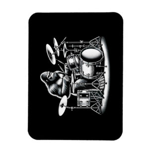 Bigfoot Drummer Sasquatch Playing Drums Musician B Magnet