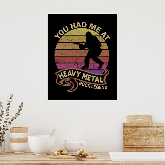 Bigfoot, du hattest mich an der schweren Medal Roc Poster (Küche)