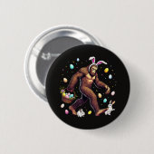 Bigfoot Easter Day Funny Sasquatch Button (Vorne & Hinten)