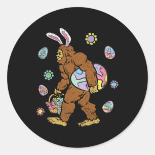 Bigfoot Egg Jagen Osterfest Sonnige Ohren Frühling Runder Aufkleber