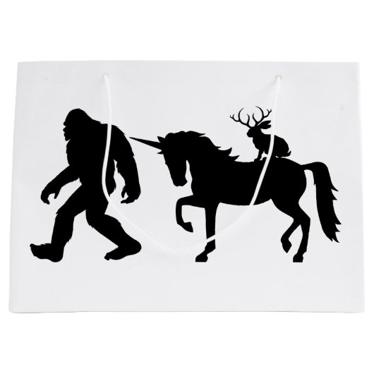 Bigfoot, Einhorn und Jack A Lope Große Geschenktüte (Vorderseite)