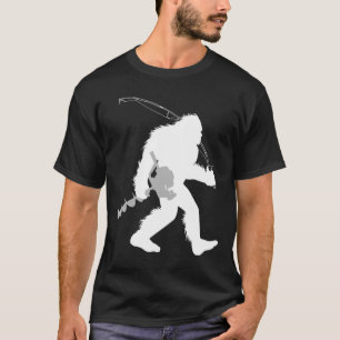 Bigfoot-Eisfischen Yeti-Angler mit Bohren A T-Shirt