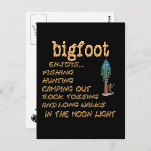 Bigfoot Enjoys Postkarte (Vorne/Hinten)