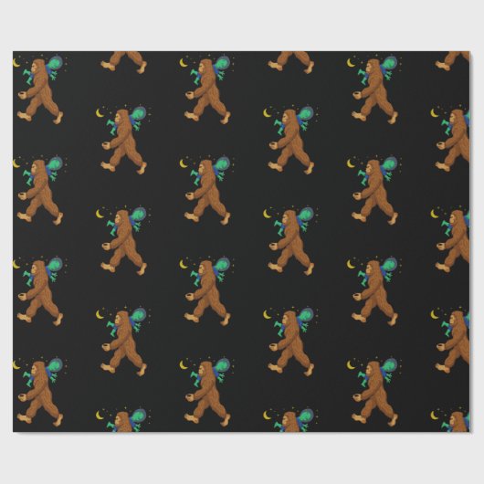Bigfoot Entführung einer Alien Funny Paranormal Geschenkpapier (Flach)