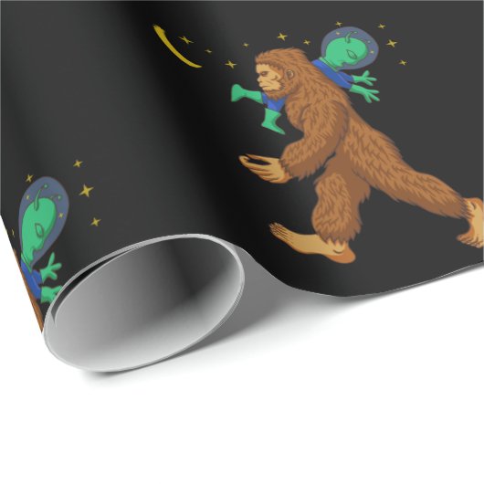 Bigfoot Entführung einer Alien Funny Paranormal Geschenkpapier (Rolleneckpunkt)