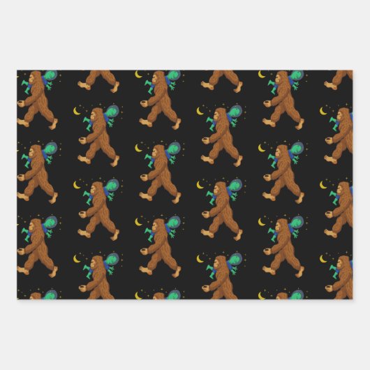 Bigfoot Entführung einer Alien Funny Paranormal Geschenkpapier Set (Vorderseite)
