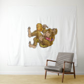 Bigfoot Erntedank Steals Turkey & Pumpkin Hide_ Wandteppich (Beispiel (Horizontal))