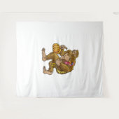 Bigfoot Erntedank Steals Turkey & Pumpkin Hide_ Wandteppich (Vorderseite (Horizontal))