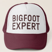 BIGFOOT EXPERT Slogan Hut Truckerkappe (Vorderseite)