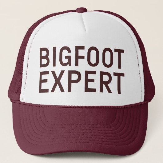 BIGFOOT EXPERT Slogan Hut Truckerkappe (Vorderseite)