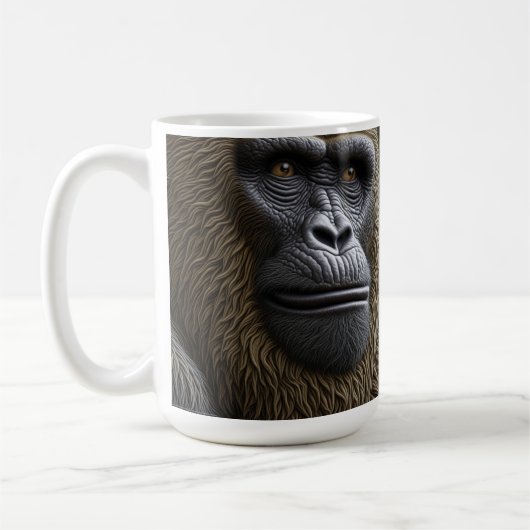 Bigfoot Face Close | Gorilla, Skunk Ape Kaffeetasse (Links)