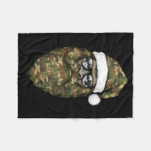 Bigfoot Face Sungles Santa Christmas Camo Xmas Sas Fleecedecke (Vorderseite (Horizontal))