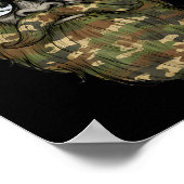 Bigfoot Face Sungles Santa Christmas Camo Xmas Sas Poster (Ecke)