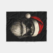 Bigfoot Face Sungles Santa Christmas Funny Xmas Sa Fleecedecke (Vorderseite (Horizontal))