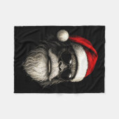 Bigfoot Face Sungles Santa Christmas Funny Xmas Sa Fleecedecke (Vorderseite (Horizontal))